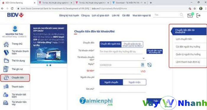 Cách chuyển tiền trực tuyến Cách chuyển tiền trực tuyến