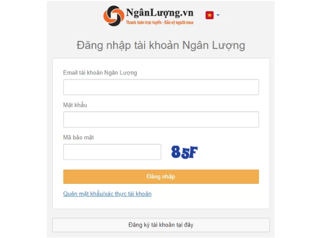 Truy cập vào website của Ngân lượng truy cap web