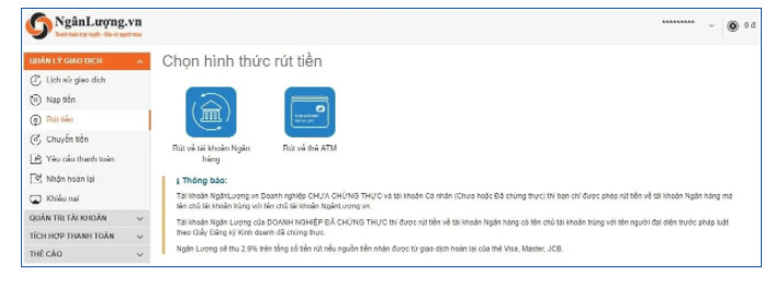 Hướng dẫn rút tiền từ ví ngân lượng về tài khoản ngân hàng cach rut tien vi ngan luong