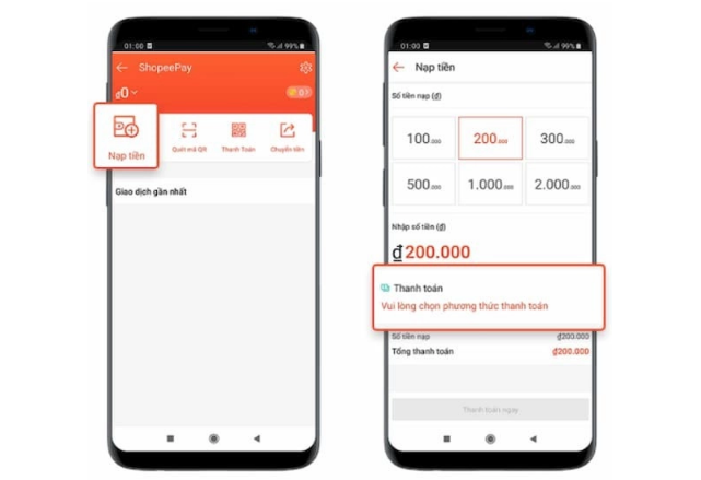 ccah nap tien tren shopee pay