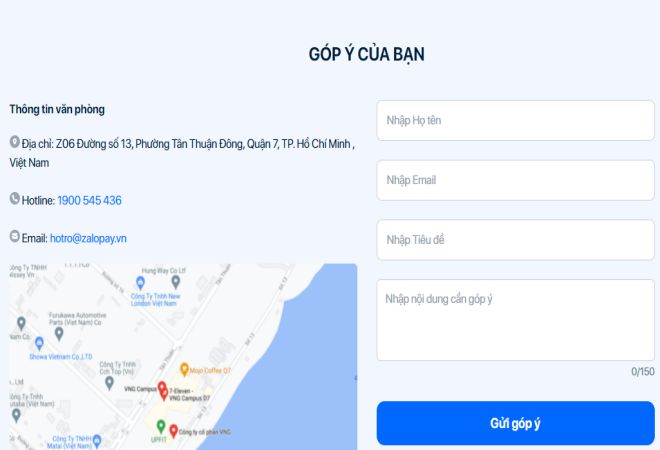 Liên hệ qua ứng dụng ZaloPay lien he qua zalopay