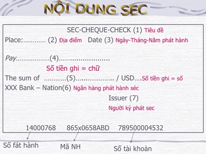 Mẫu séc rút tiền mặt tại ngân hàng Mẫu séc rút tiền mặt tại ngân hàng