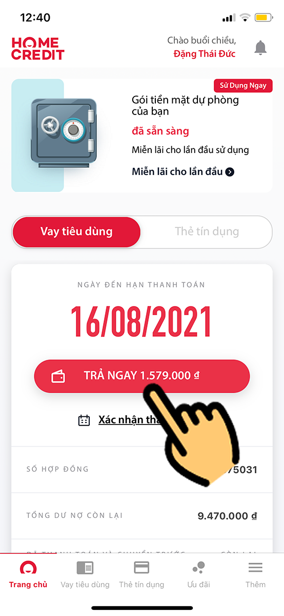 nhan muc tra ngay