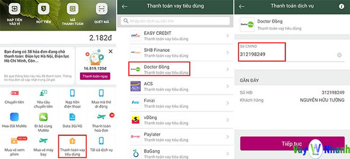 thanh toán khoản vay doctor dong tại Momo thanh toán khoản vay doctor dong tại Momo