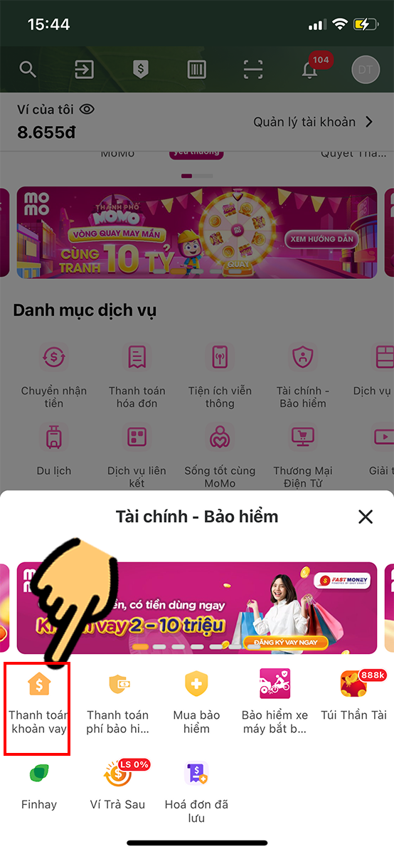 chon thanh toan khoan vay