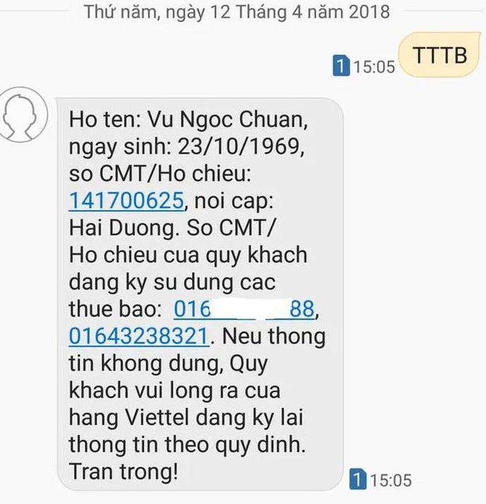 Tra cứu số CMND CCCD từ số điện thoại chính chủ