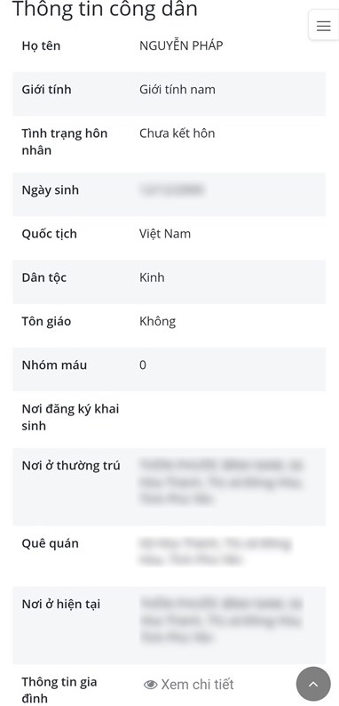tra cứu thông tin cá nhân bằng CMND 2
