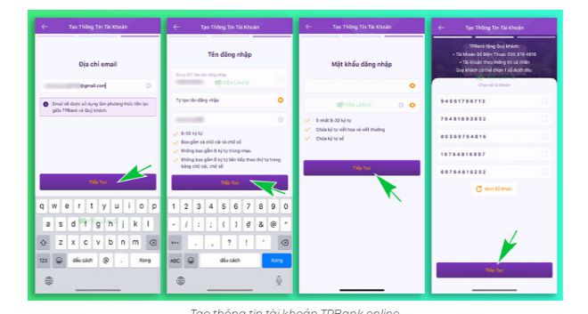 tao thong tin tai khoan