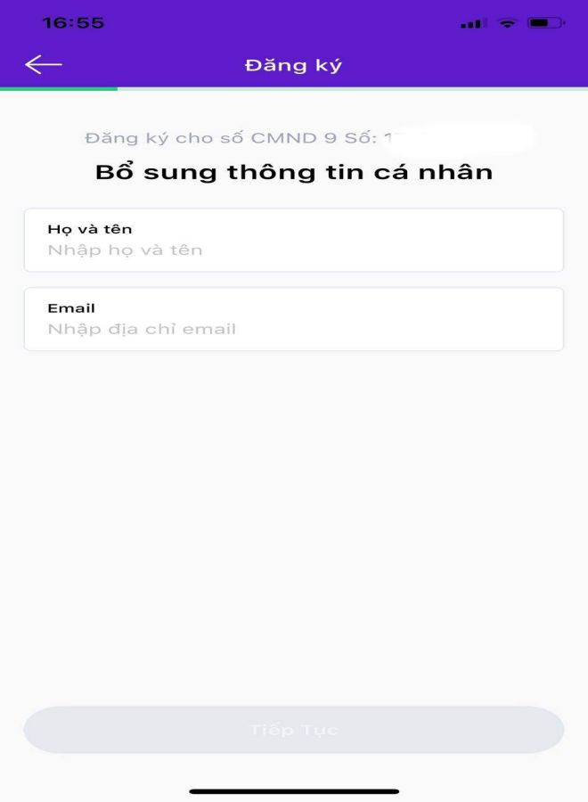 Bổ sung thông tin cá nhân dien ho ten