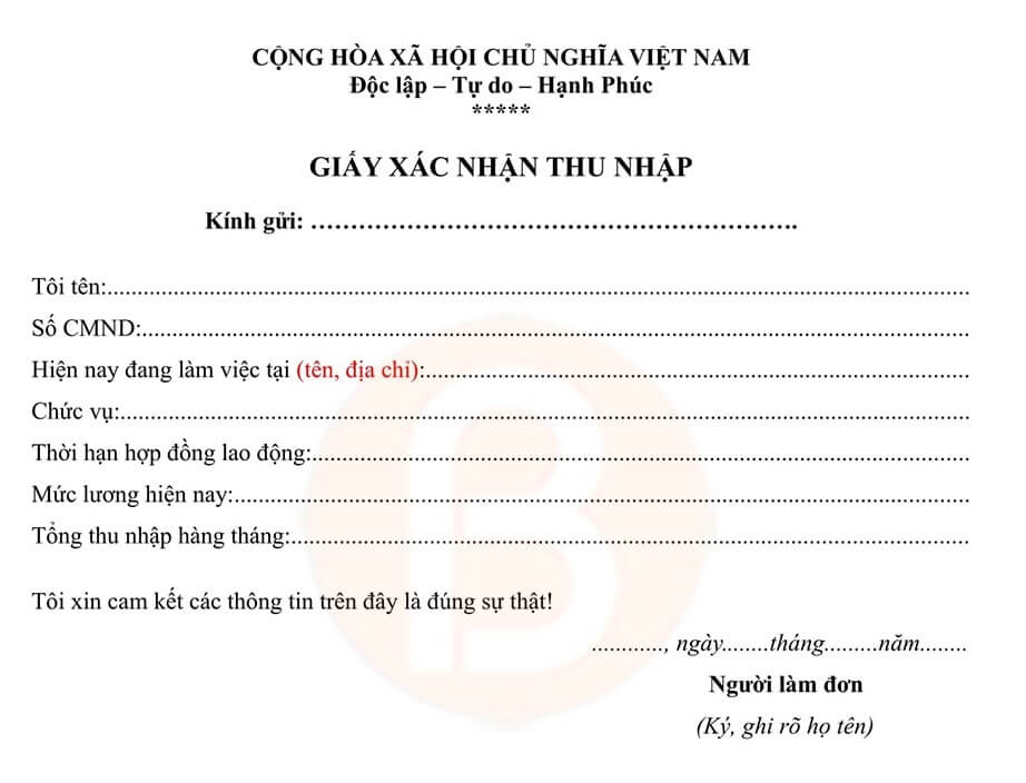Mẫu xác nhận lương 06 Mẫu xác nhận lương 06