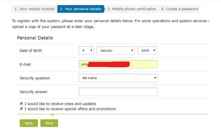 Your Personal Details