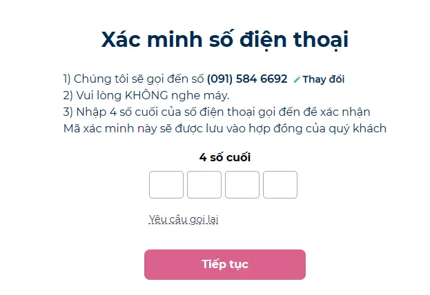 Xác minh số điện thoại để đăng ký vay tiền DongPlus Xác minh số điện thoại để đăng ký vay tiền DongPlus