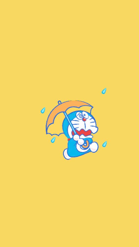 Hình nền điện thoại Doremon cầm cây dù
