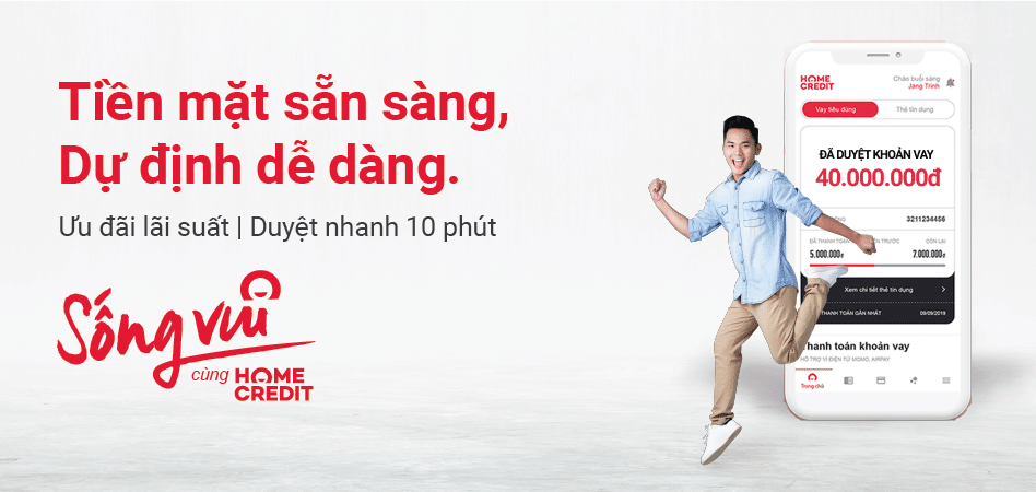 Vay 50 triệu Home Credit online qua ứng dụng hoặc website