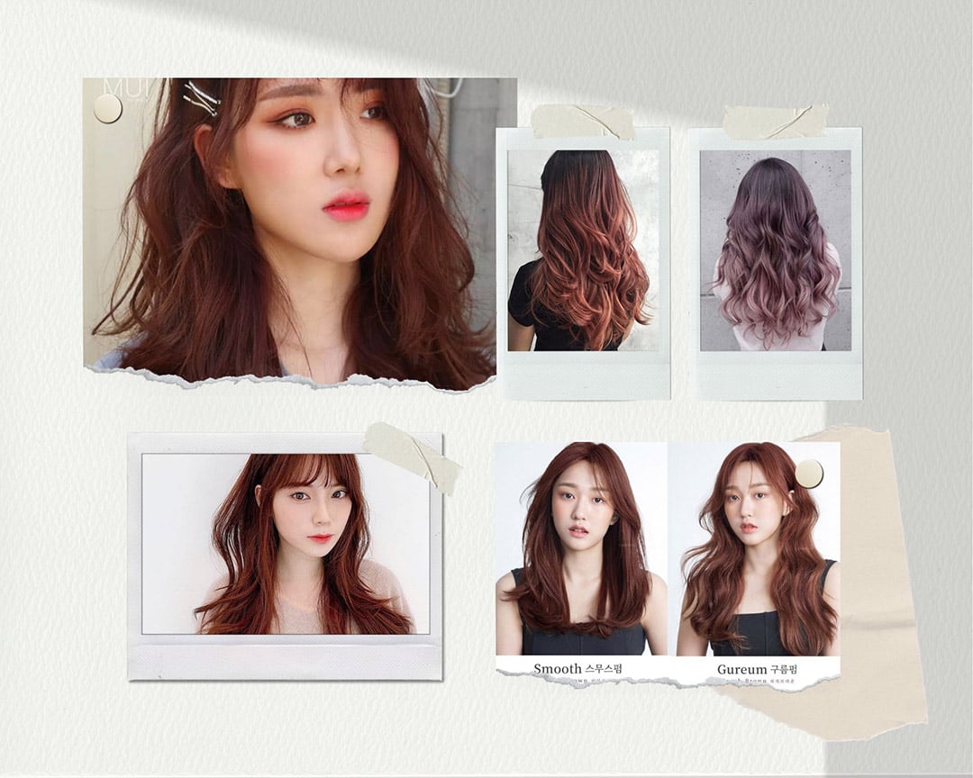 Các mẫu tóc Tóc Layer nữ nhuộm màu nâu đào