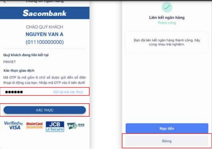 Bước 7: Chờ thông báo liên kết thành công.