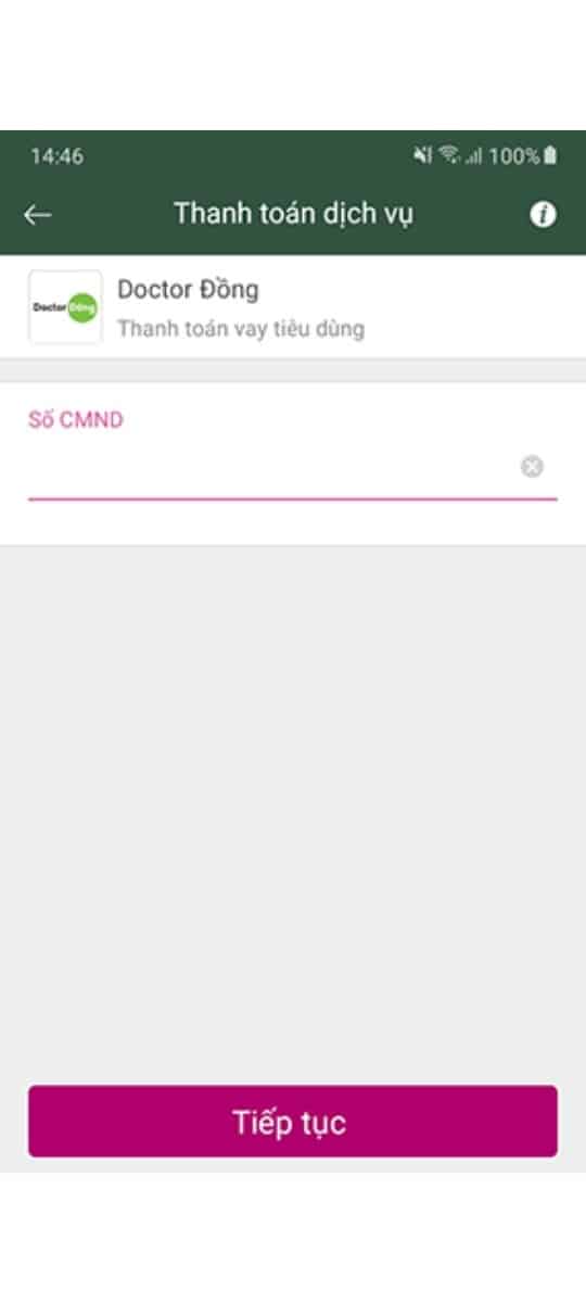 Tiến hành nhập số CCCD/CMND