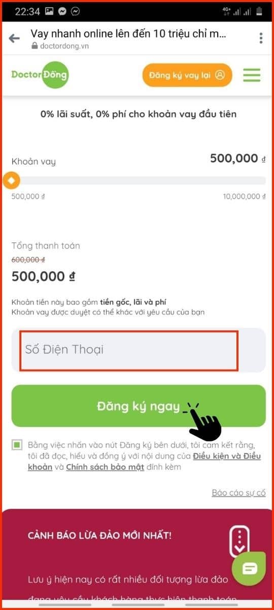 Bạn có thể đăng ký tâì khoản ngay tại trang chủ của Doctor Đồng