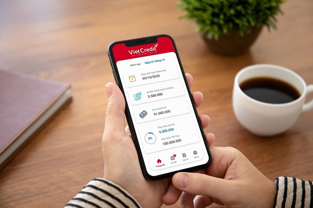 Tra cứu qua ứng dụng app VietCredit cài đặt trên điện thoại