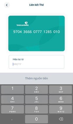 Nhập ngày hiệu lục của thẻ hoặc ngày hết hạn tùy vào loại thẻ mà bạn muốn sử dụng