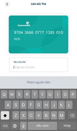 Điền họ tên chủ thẻ vào