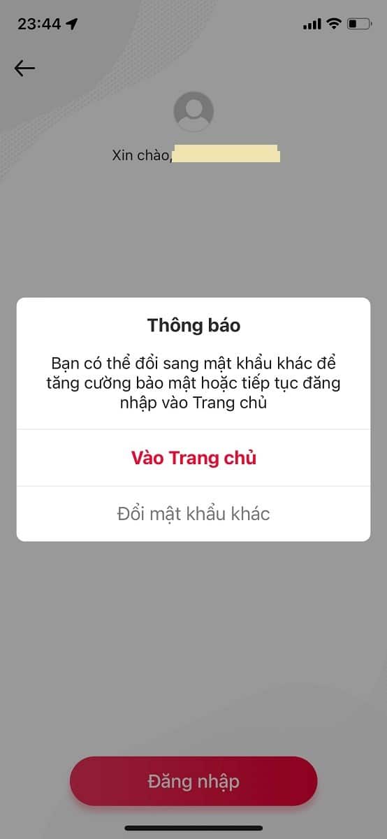 Bạn có thể đăng nhập vào trang chủ bằng mật khẩu mới mà hệ thống cấp cho hoặc đổi mật khẩu khác
